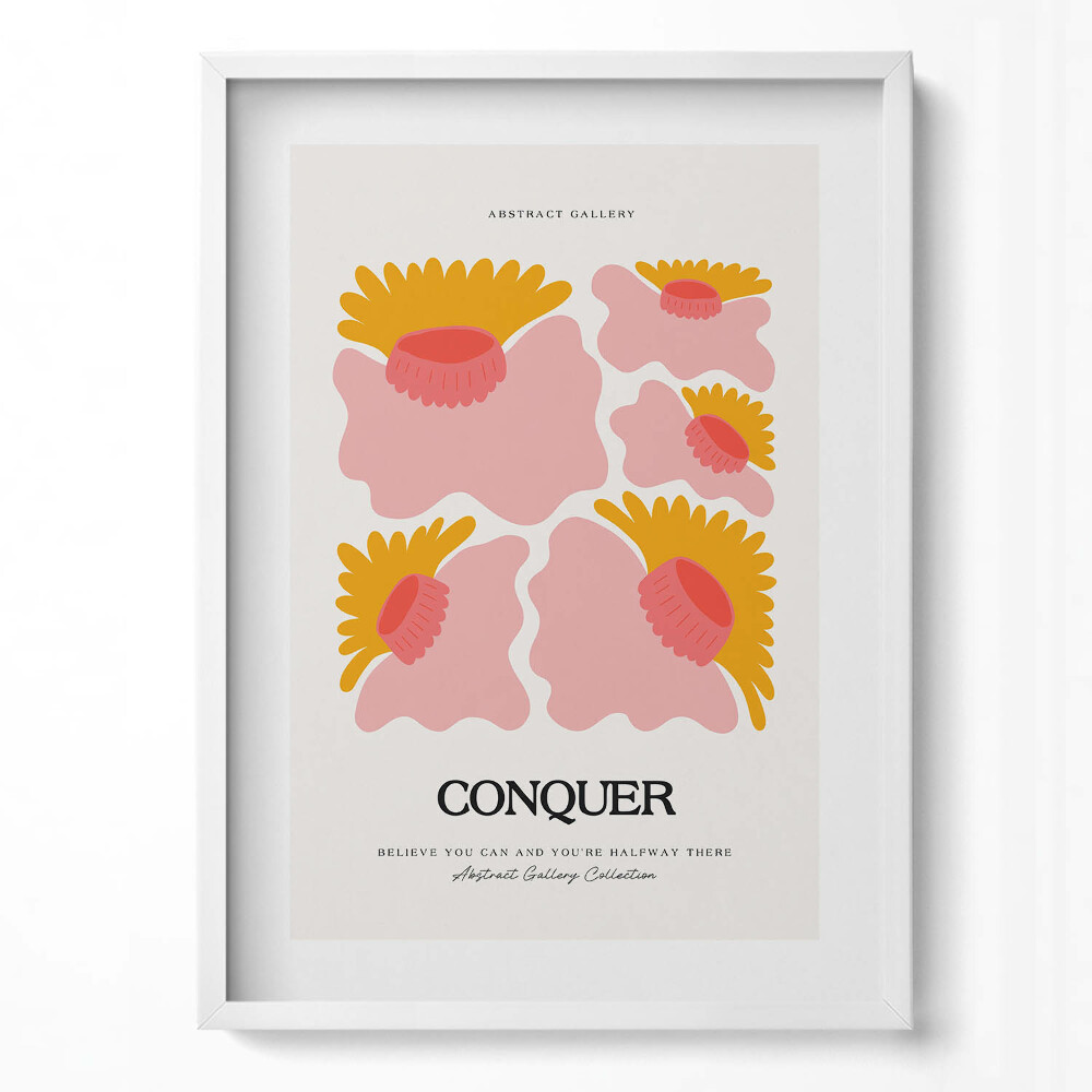 Obraz v rámu dekorativní Ilustrace rostlin a květin