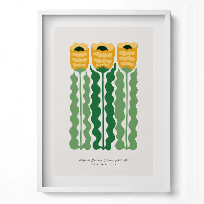 Obraz v rámu dekorativní Ilustrace rostlin a květin