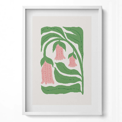 Obraz v rámu dekorativní Ilustrace rostlin a květin