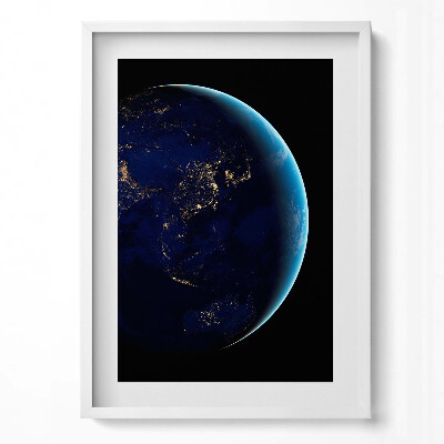Obraz v rámu dekorativní Zeměkoule ve vesmíru