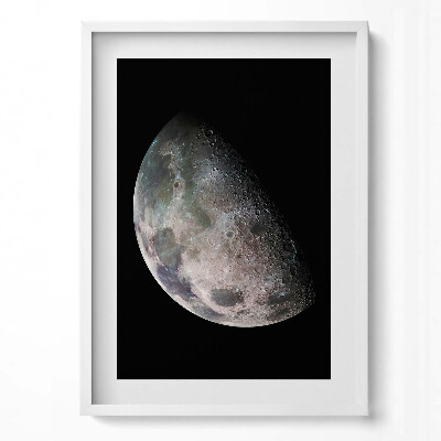 Obraz v rámu dekorativní Měsíc na černé obloze
