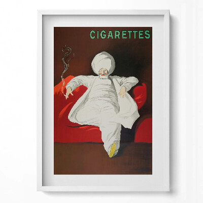 Obraz v rámu dekorativní Vintage ilustrace sultána s cigaretou