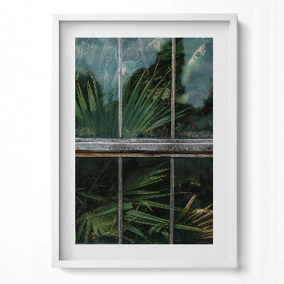Obraz v rámu dekorativní Skleníkové okno a rostliny