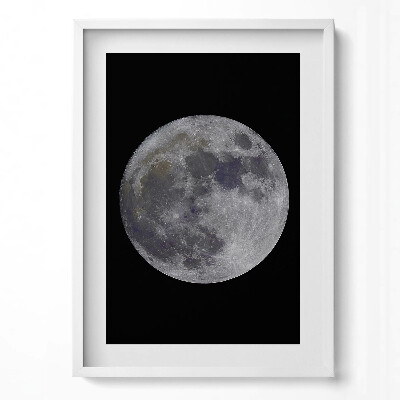 Obraz v rámu dekorativní Úplněk na černé obloze