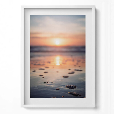 Obraz v rámu dekorativní Východ slunce nad vodou