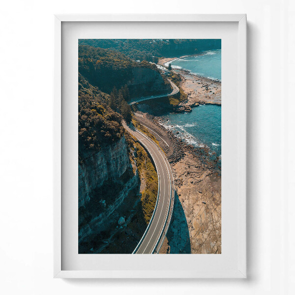 Obraz v rámu dekorativní Přímořská cesta z ptačí perspektivy