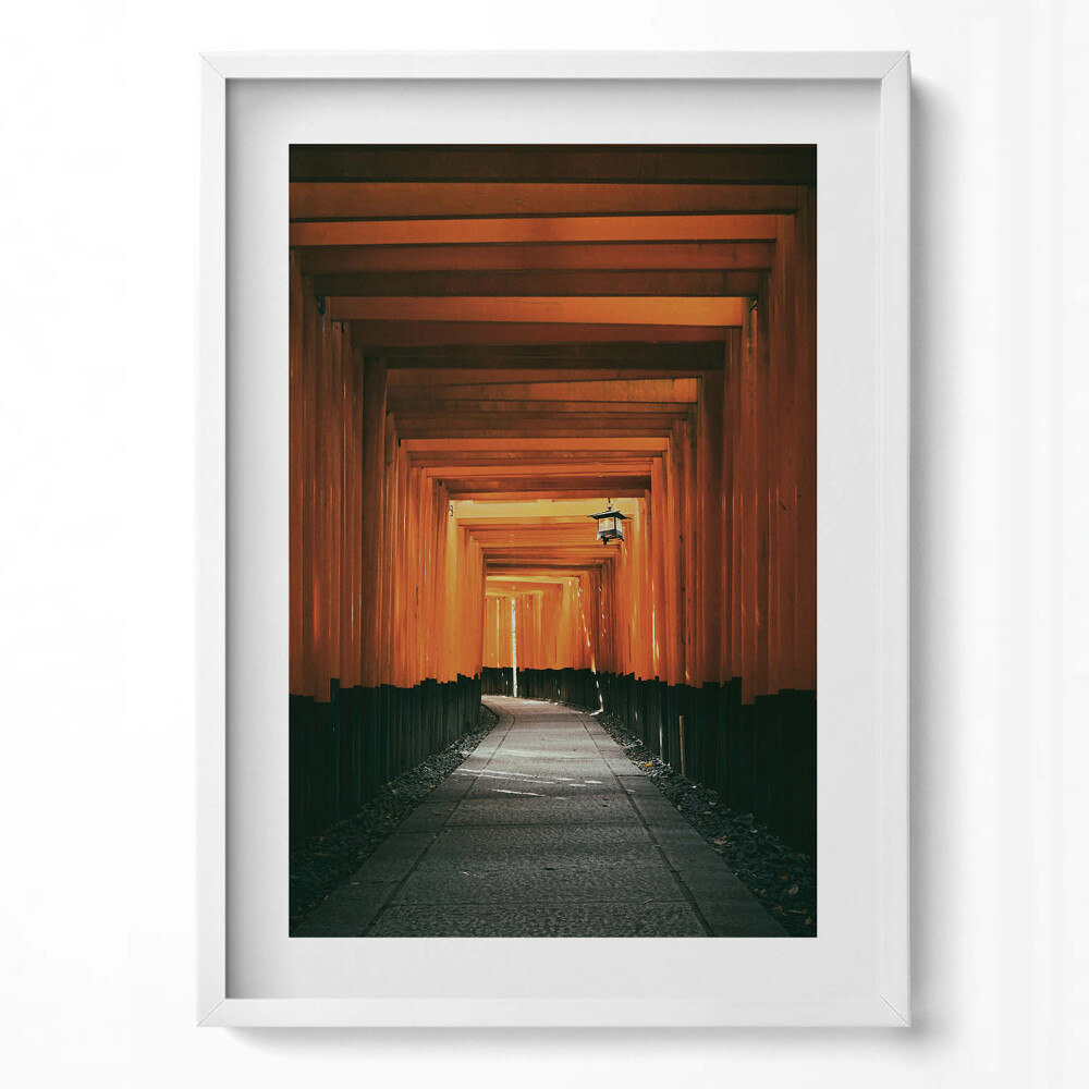 Obraz v rámu dekorativní Tradiční cesta přes bránu torii