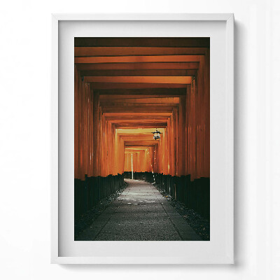 Obraz v rámu dekorativní Tradiční cesta přes bránu torii