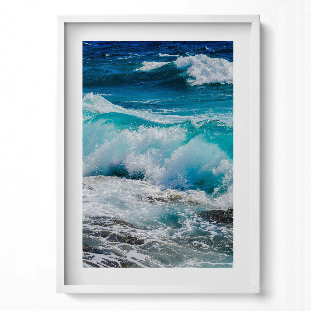 Obraz v rámu dekorativní Mořské modré vlny