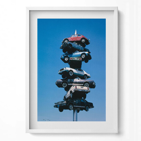Obraz v rámu dekorativní Auta nabodnutá