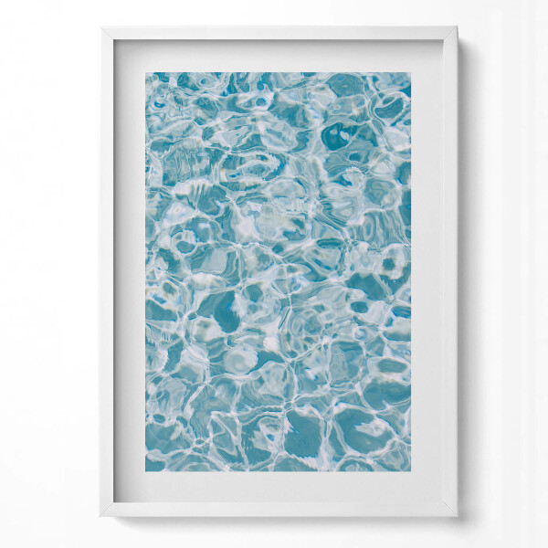 Obraz v rámu dekorativní List modré, průhledné vody