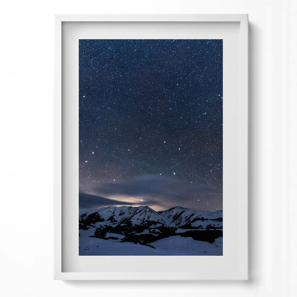 Obraz v rámu dekorativní Hvězdy na obloze v noci v horách