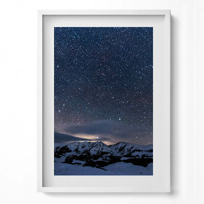 Obraz v rámu dekorativní Hvězdy na obloze v noci v horách