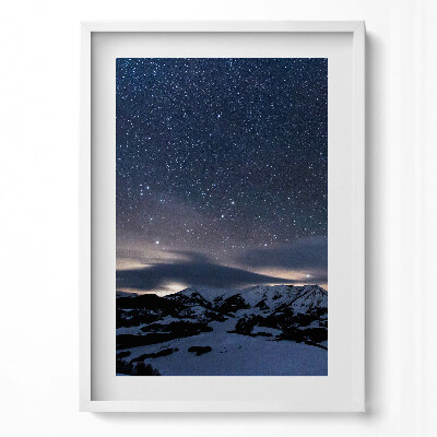 Obraz v rámu dekorativní Hvězdy na obloze v noci v horách