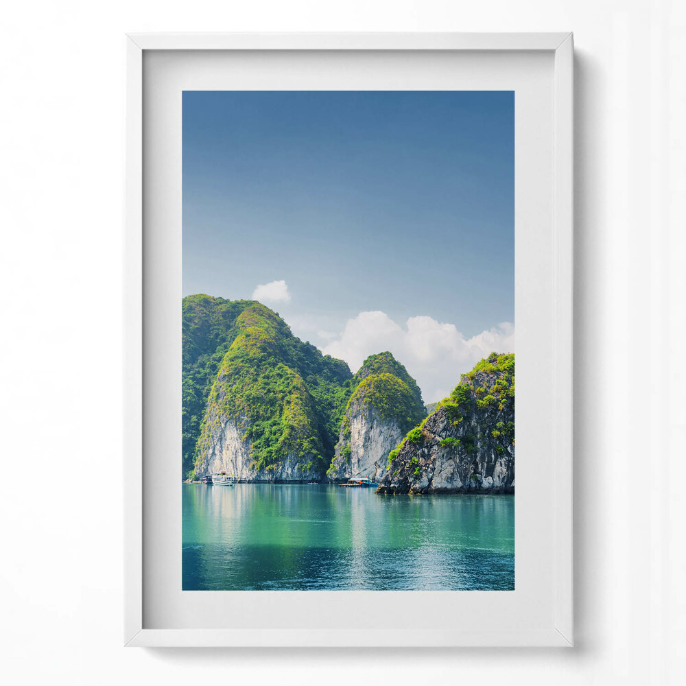 Obraz v rámu dekorativní Tyrkysové moře a útesy