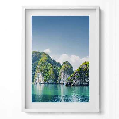 Obraz v rámu dekorativní Tyrkysové moře a útesy