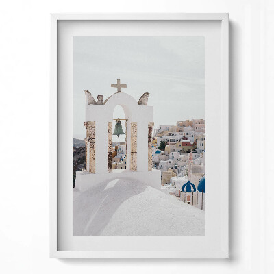 Obraz v rámu dekorativní Architektura Santorini Řecko