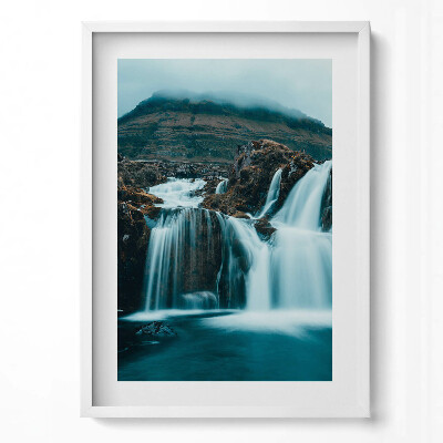 Obraz v rámu dekorativní Fotografie horského vodopádu