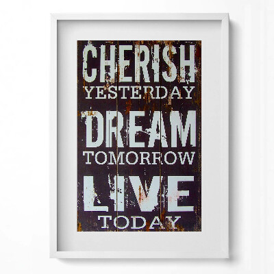 Obraz v rámu dekorativní Motivační nápis stará tabule