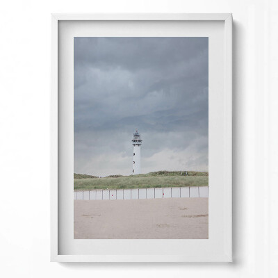 Obraz v rámu dekorativní Osamělý maják na pláži