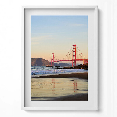 Obraz v rámu dekorativní Krajina mostu Golden Gate
