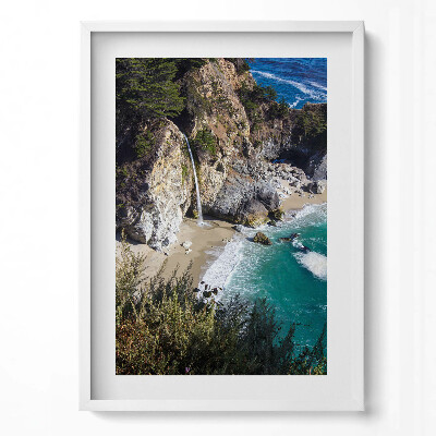 Obraz v rámu dekorativní Příroda útes z ptačí perspektivy