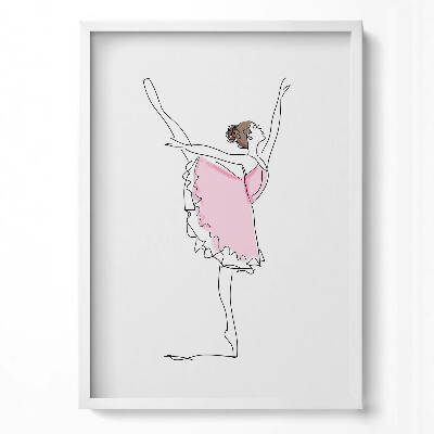 Obraz v rámu dekorativní Line-art tančících baletek