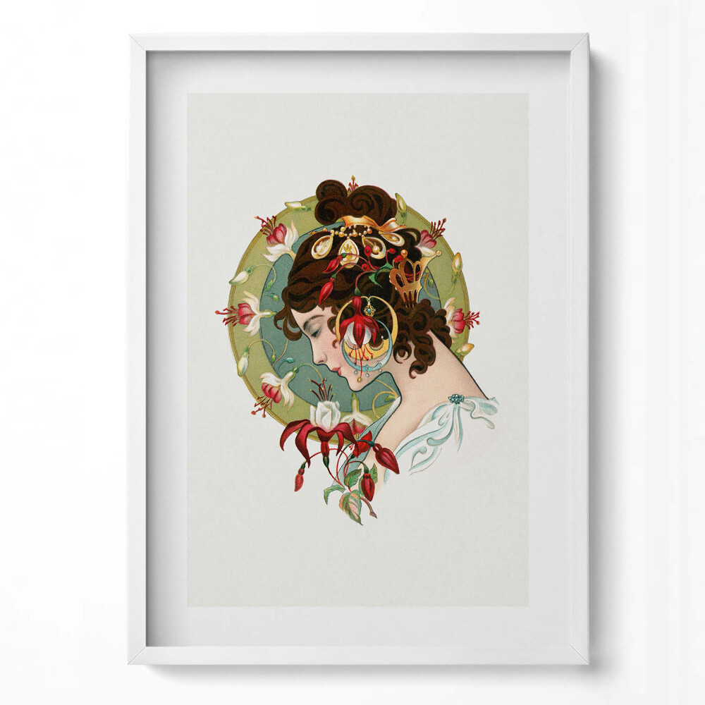 Obraz v rámu dekorativní Portrét krásné ženy