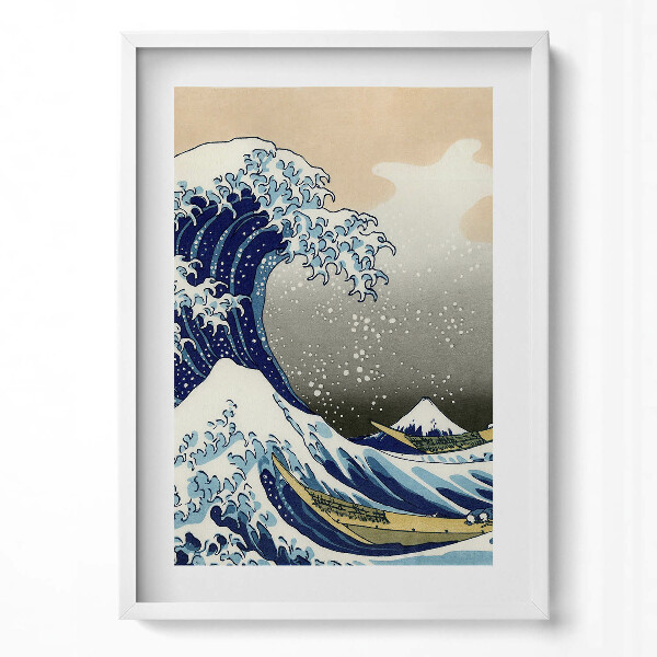 Obraz v rámu dekorativní Velká vlna v Kanagawě