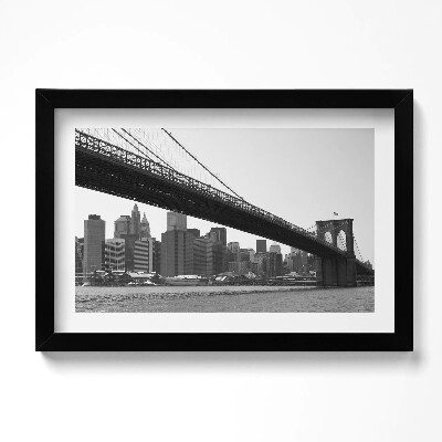 Obraz s rámem dekorativní Brooklynský most v New Yorku