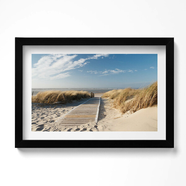 Obraz s rámem dekorativní Výhled na pláž a moře