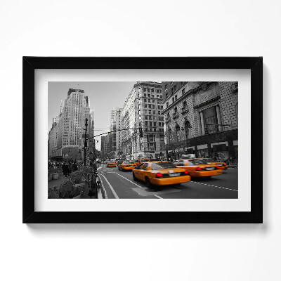 Obraz s rámem dekorativní Taxi doprava na avenue na Manhattanu