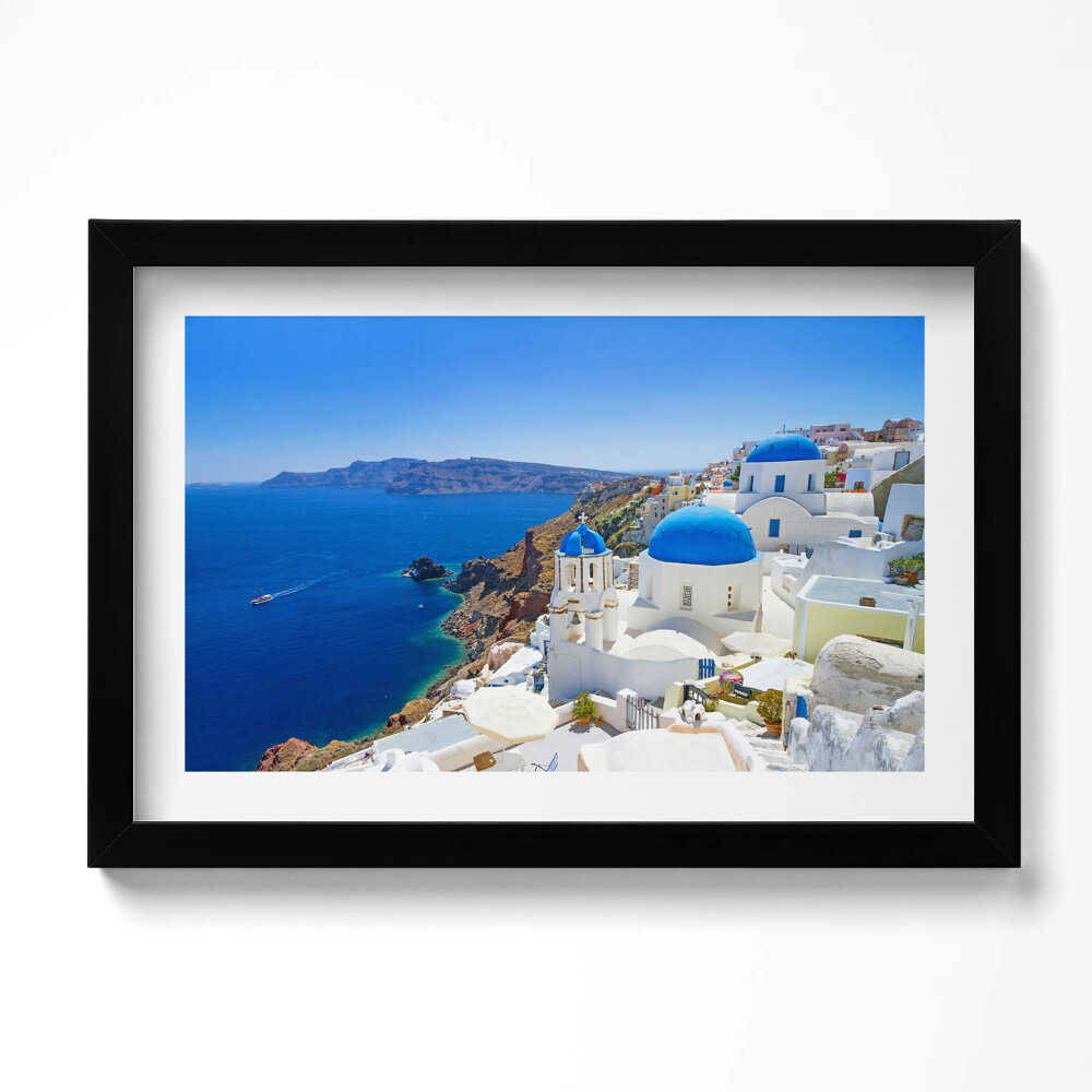 Obraz s rámem dekorativní Pohled na řeckou architekturu