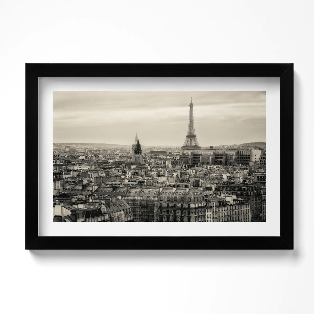 Obraz s rámem dekorativní Krajina Paříže a Eiffelova věž