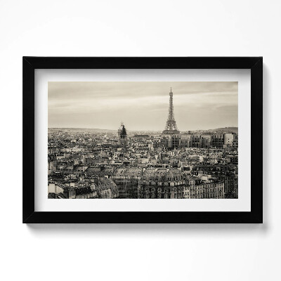 Obraz s rámem dekorativní Krajina Paříže a Eiffelova věž