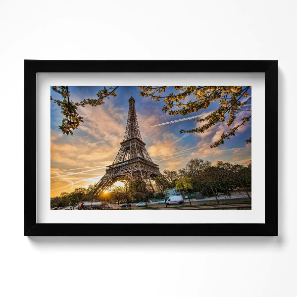 Obraz s rámem dekorativní Eiffelova věž v Paříži
