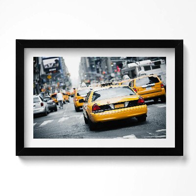 Obraz s rámem dekorativní Newyorské taxíky v městské dopravní zácpě