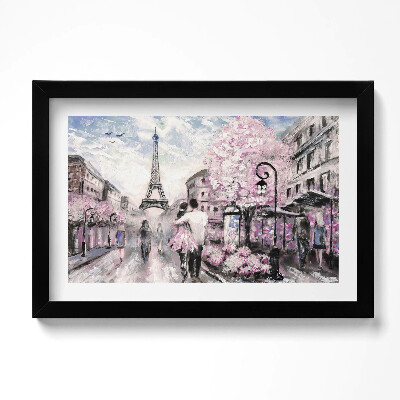 Obraz s rámem dekorativní Paříž a Eiffelova věž