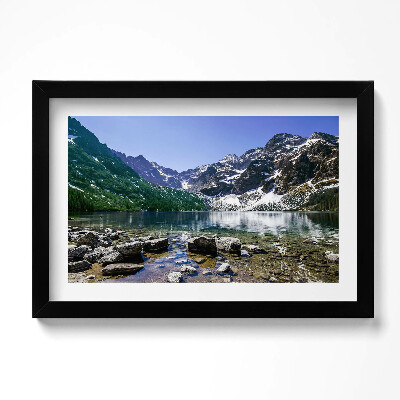 Obraz s rámem dekorativní Horské jezero - krajina