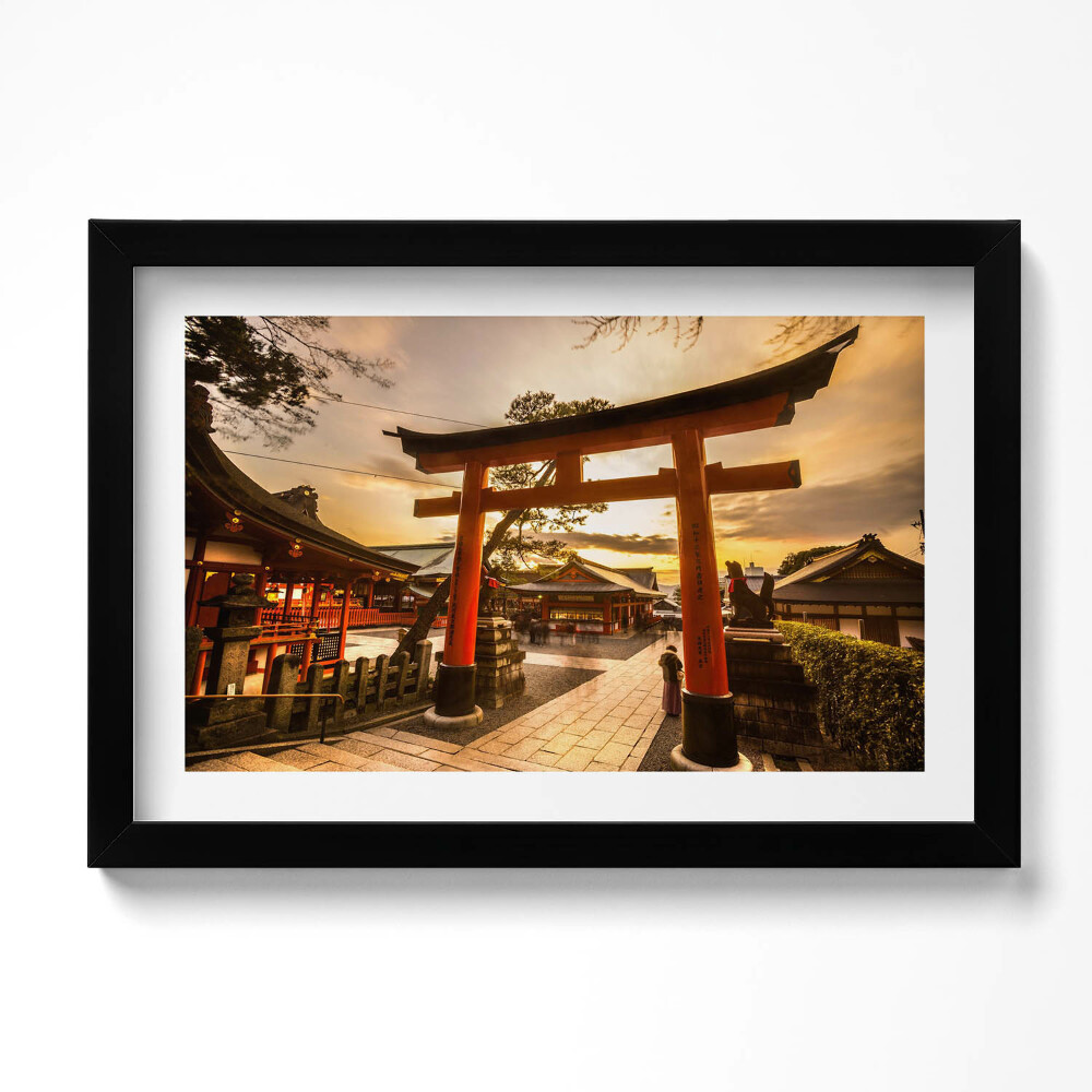 Obraz s rámem dekorativní Japonská brána - asijská architektura