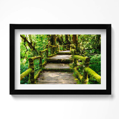 Obraz s rámem dekorativní Dřevěný chodník - agroturistika