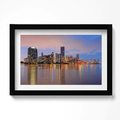 Obraz s rámem dekorativní Panorama města u vody