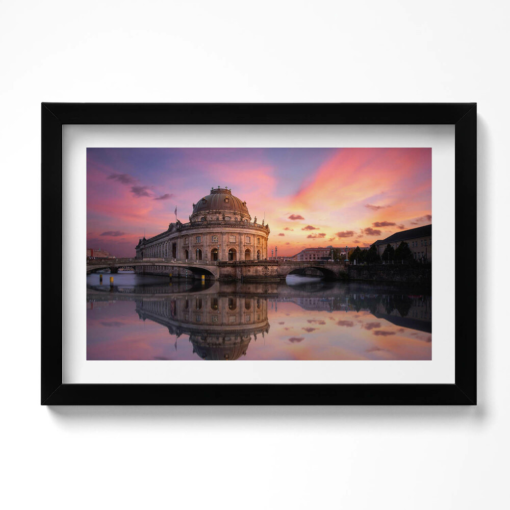 Obraz s rámem dekorativní Pohled na město ve večerních hodinách