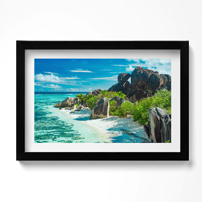 Obraz s rámem dekorativní Letní krajina pláže a oceánu