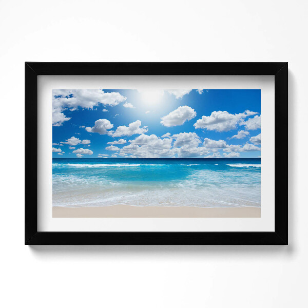 Obraz s rámem dekorativní Pláž, moře a horizont