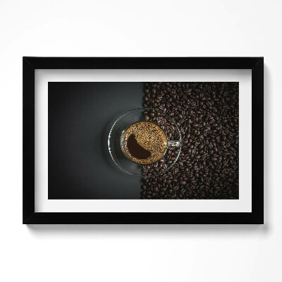 Obraz s rámem dekorativní Káva a fazole