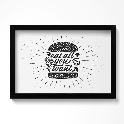 Obraz s rámem dekorativní Jezte vše, co chcete - nápis do kuchyně