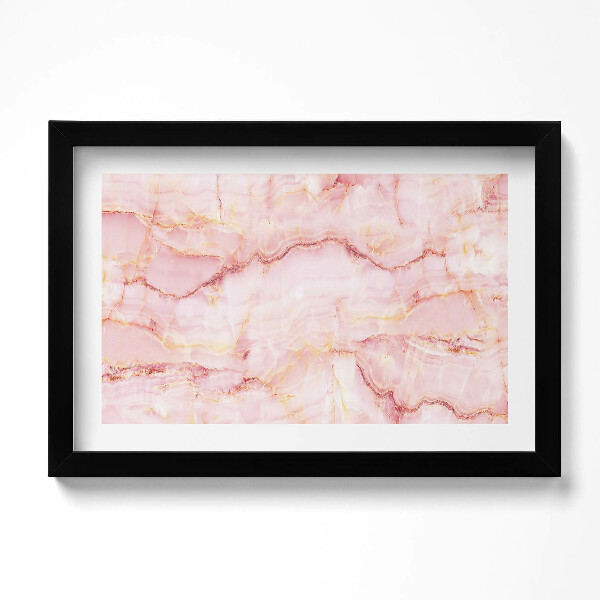 Obraz s rámem dekorativní Textura růžového mramoru