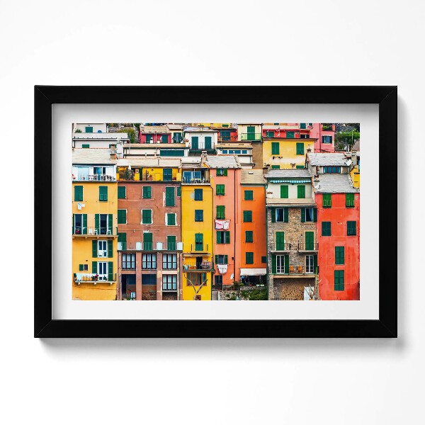 Obraz s rámem dekorativní Barevná architektura budov