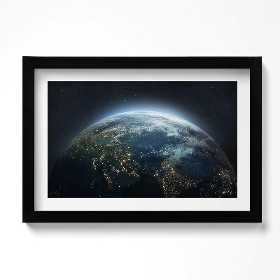 Obraz s rámem dekorativní Pohled na Zemi z vesmíru